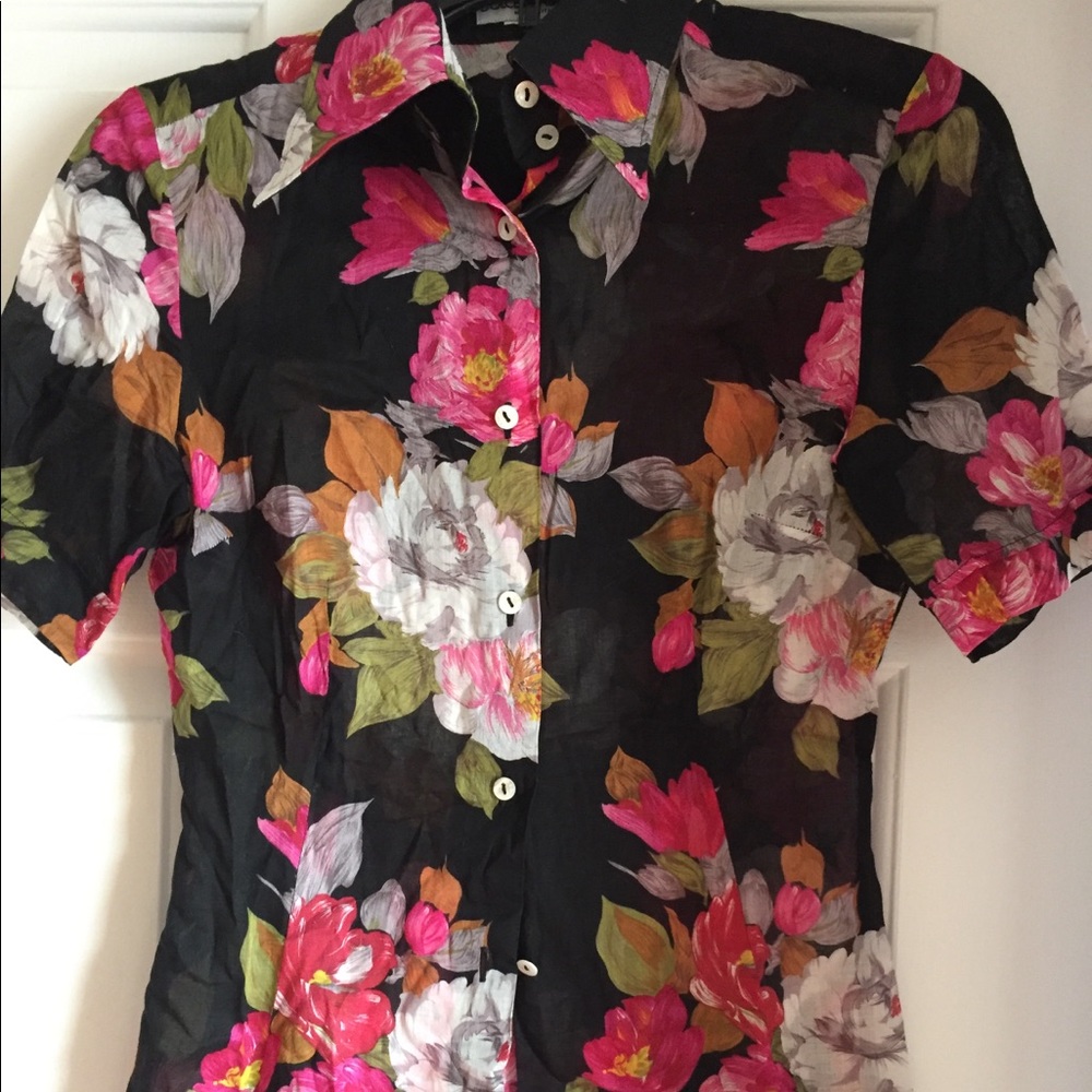 Dolce + Gabanna button down floral blouse